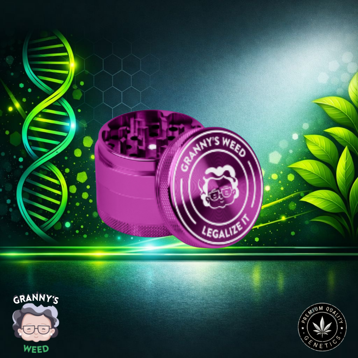 Granny's Weed Grinder – 4-teilig, Edelstahl, Ø 63 mm