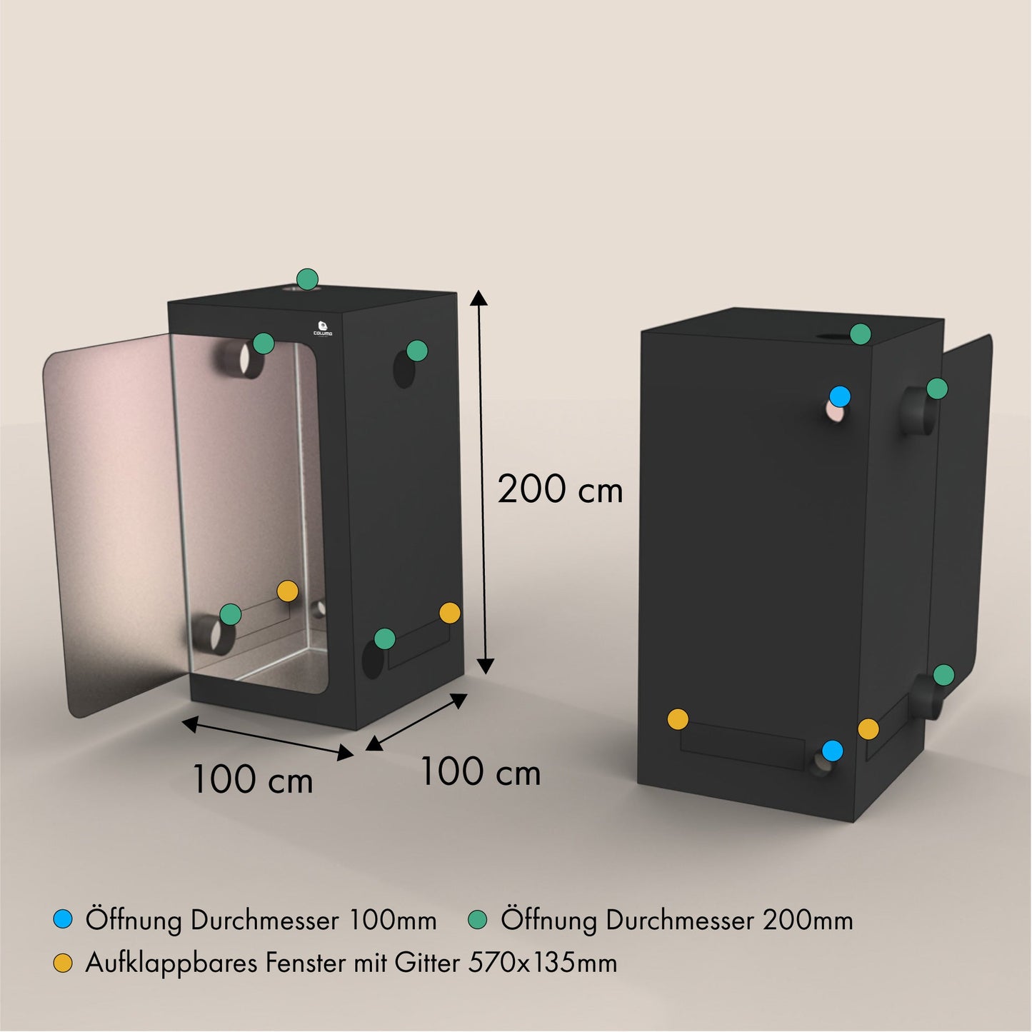 Caluma Skin 100 x 100 x 200 cm Growbox