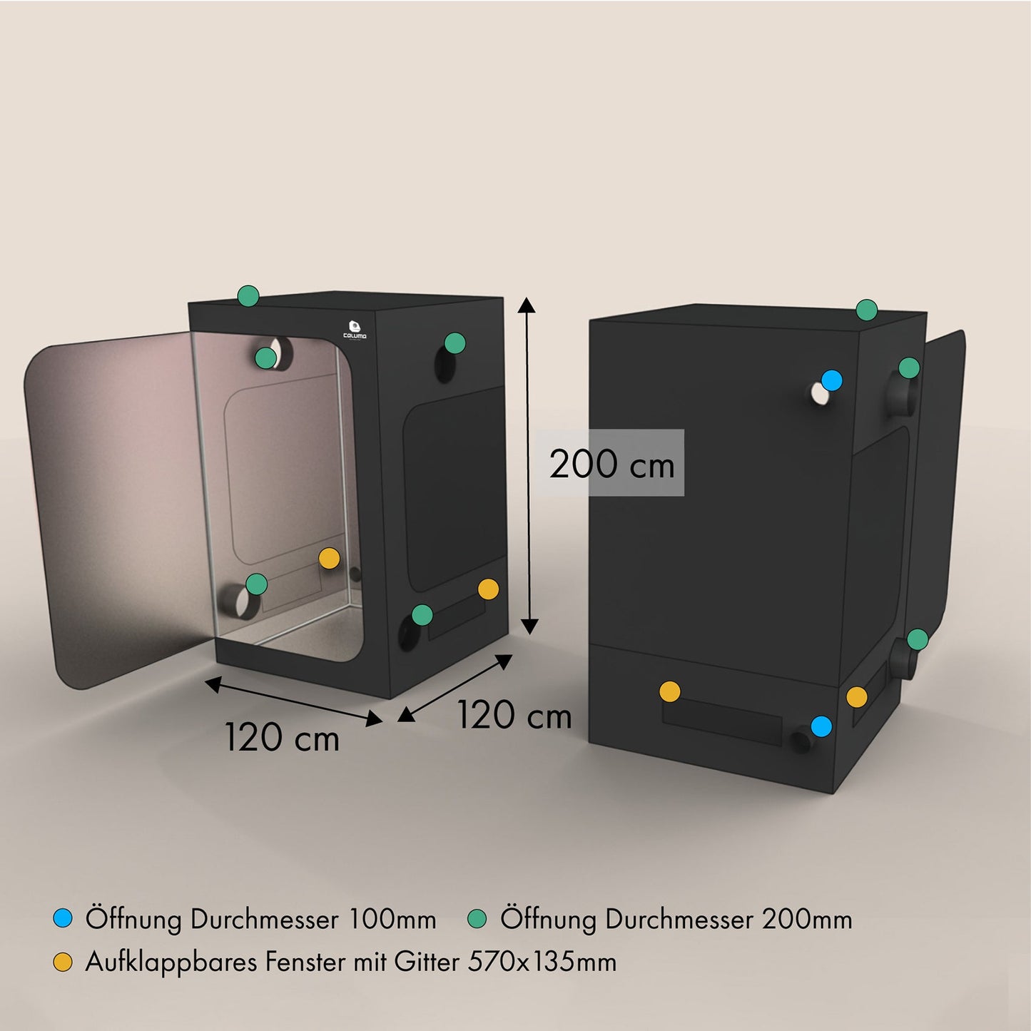 Caluma Skin 120 x 120 x 200 cm Growbox