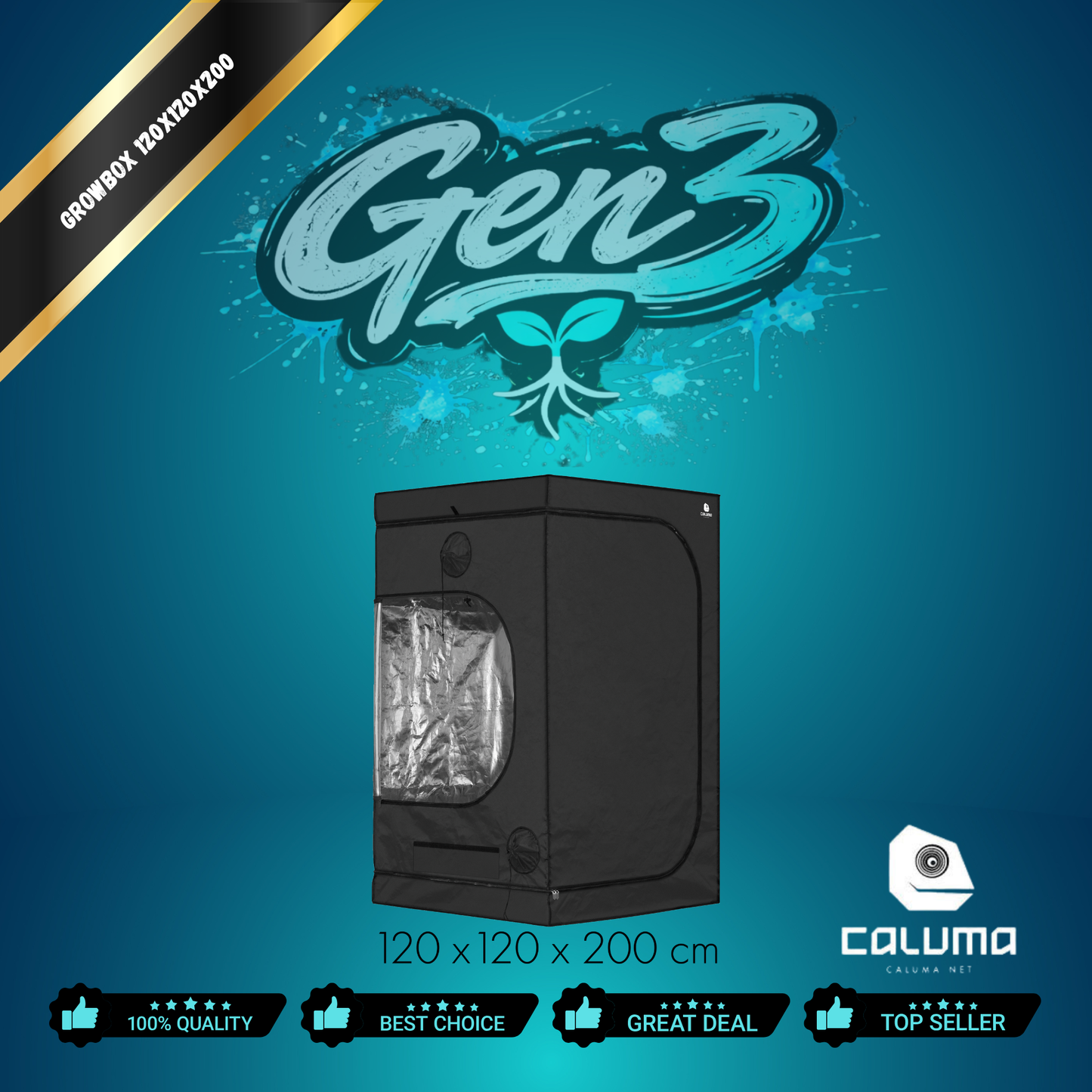 Caluma Skin Grow Tent 80x80x180cm - Kompakte Growbox
