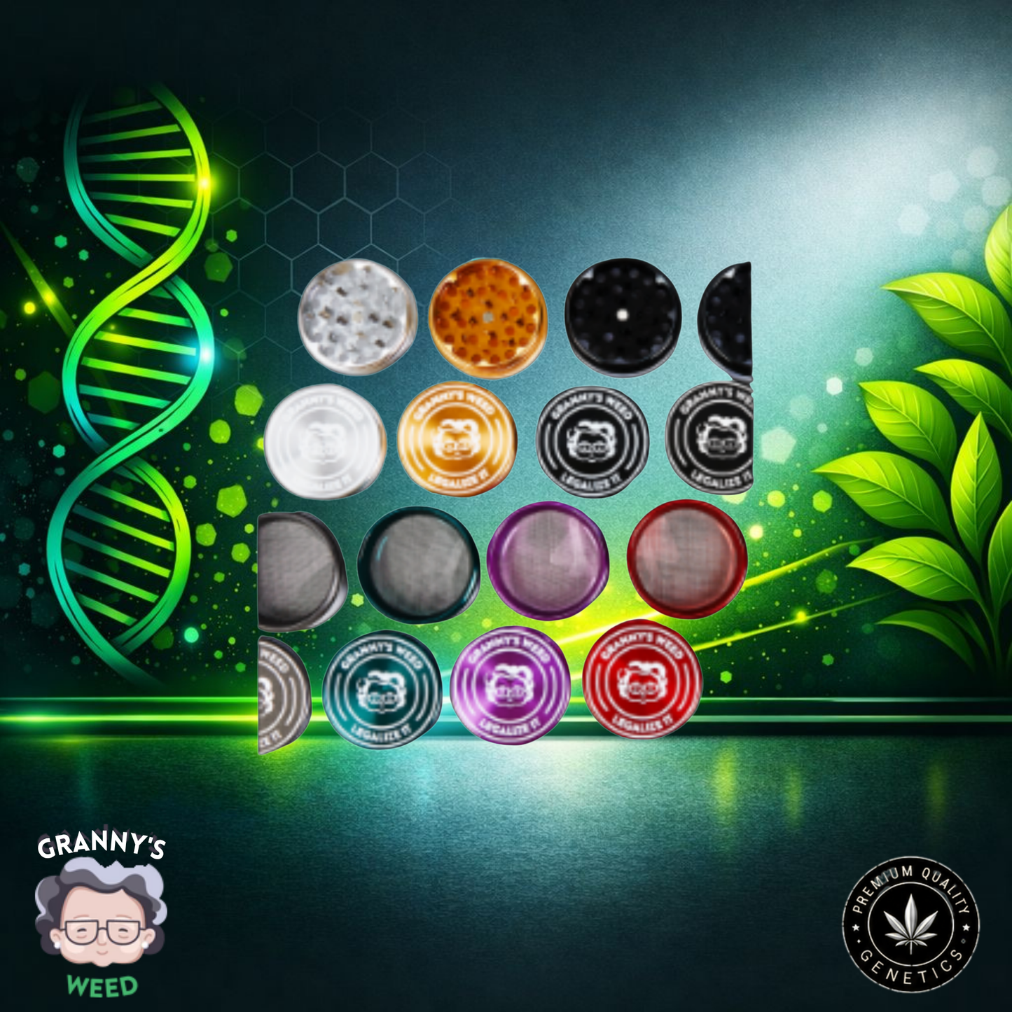 Granny's Weed Grinder – 4-teilig, Edelstahl, Ø 63 mm