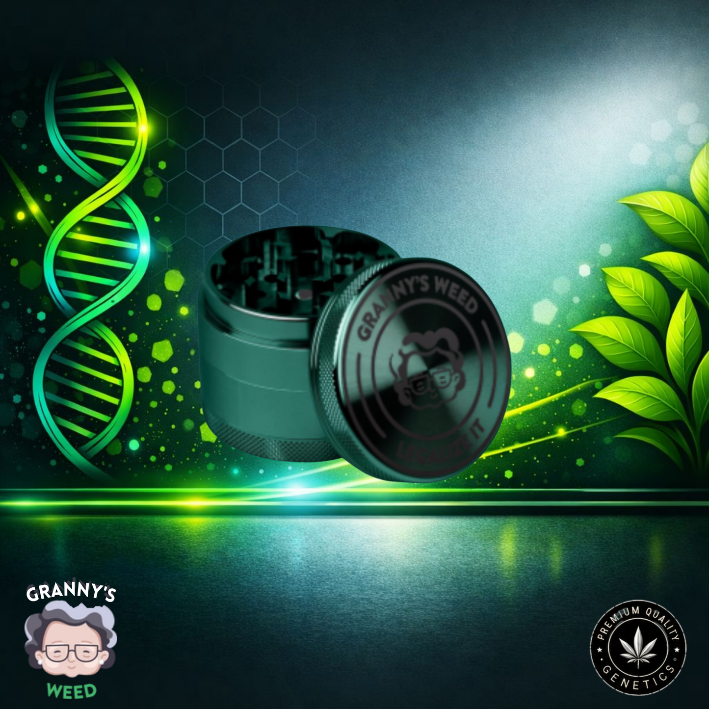 Granny's Weed Grinder – 4-teilig, Edelstahl, Ø 63 mm
