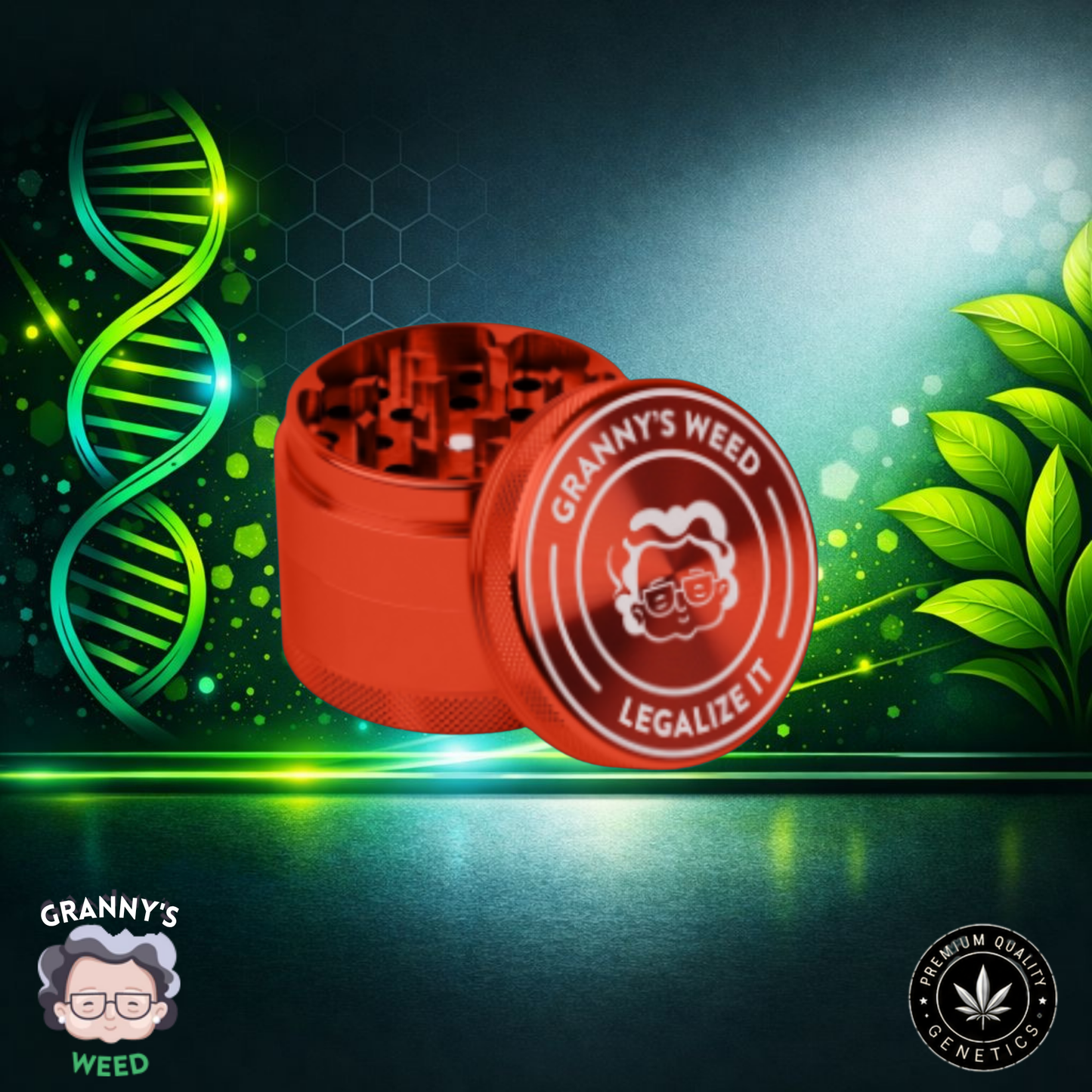Granny's Weed Grinder – 4-teilig, Edelstahl, Ø 63 mm