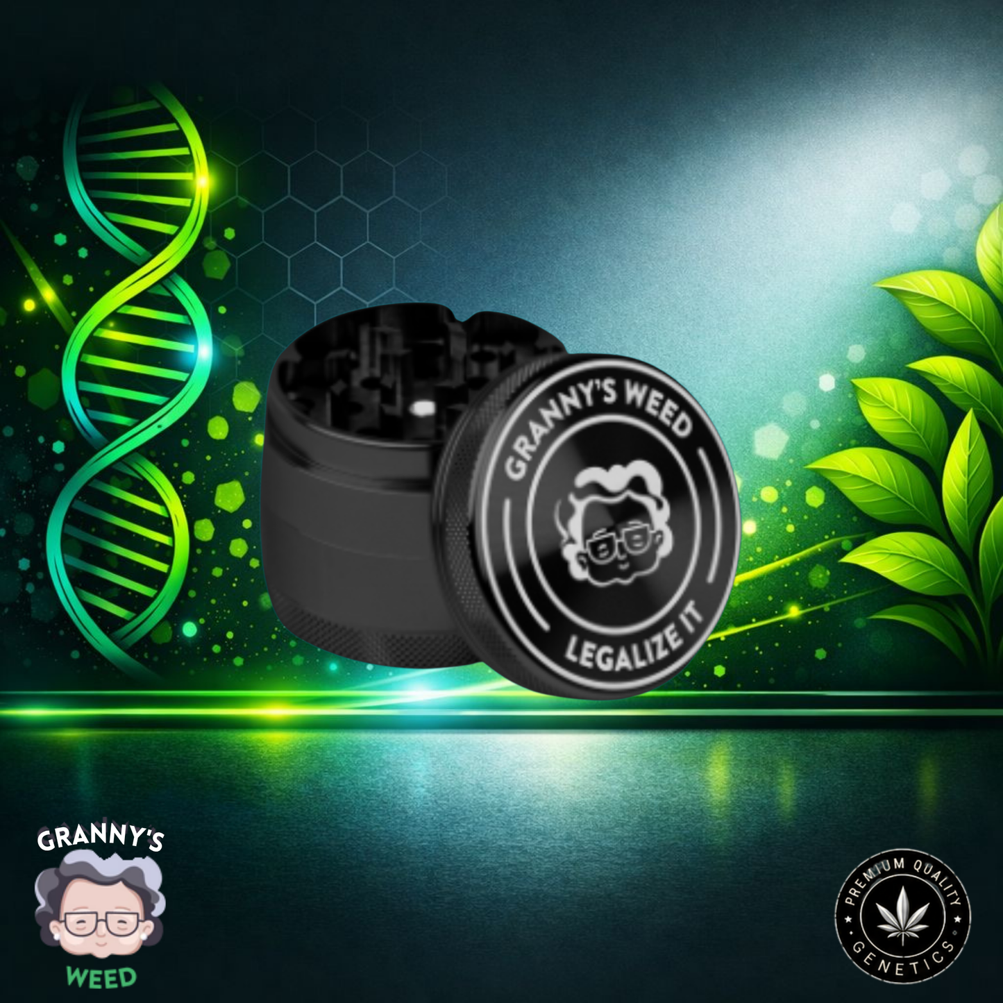 Granny's Weed Grinder – 4-teilig, Edelstahl, Ø 63 mm